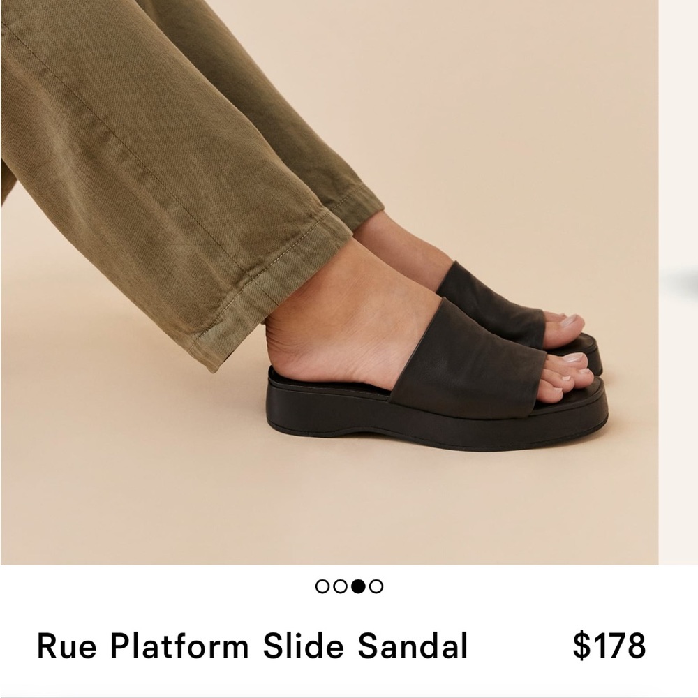 Reformation sandals (rue platform slide sandal)